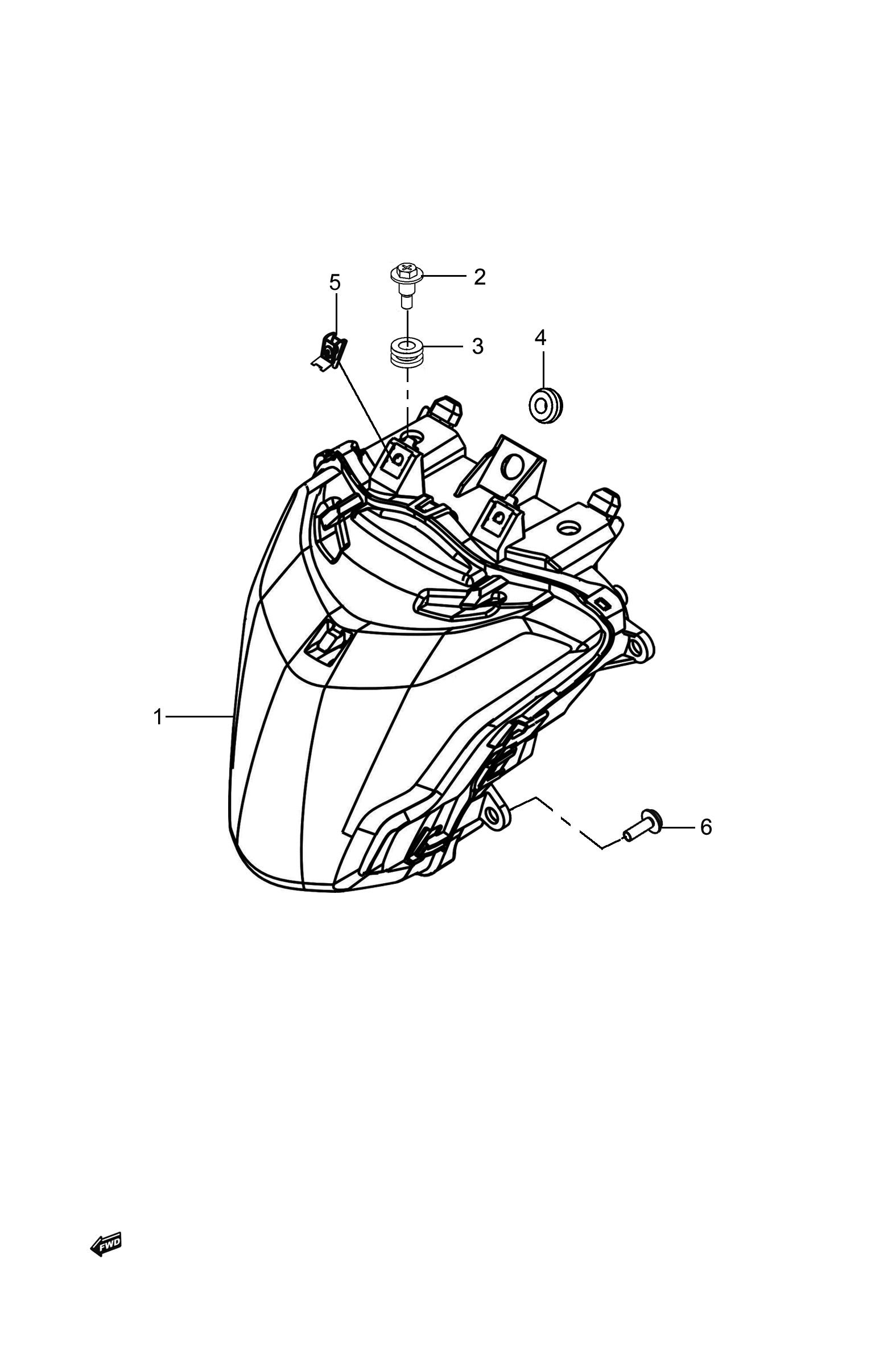 2021 豪爵 DR DR250 前照灯组 exploded diagram