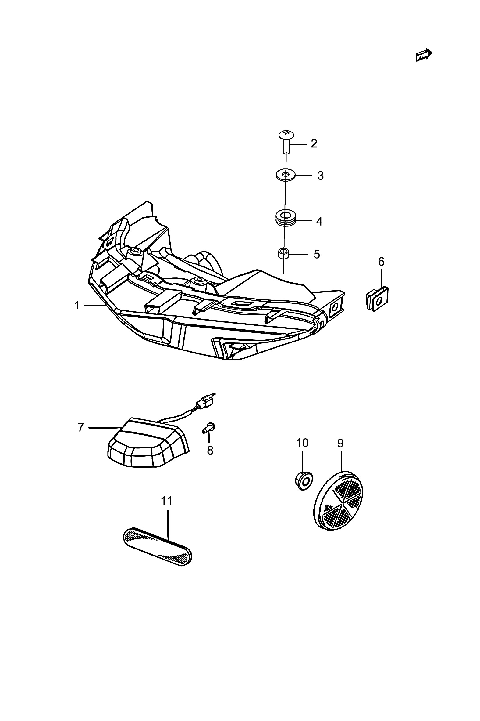 2021 豪爵 DR DR250 尾灯组 exploded diagram