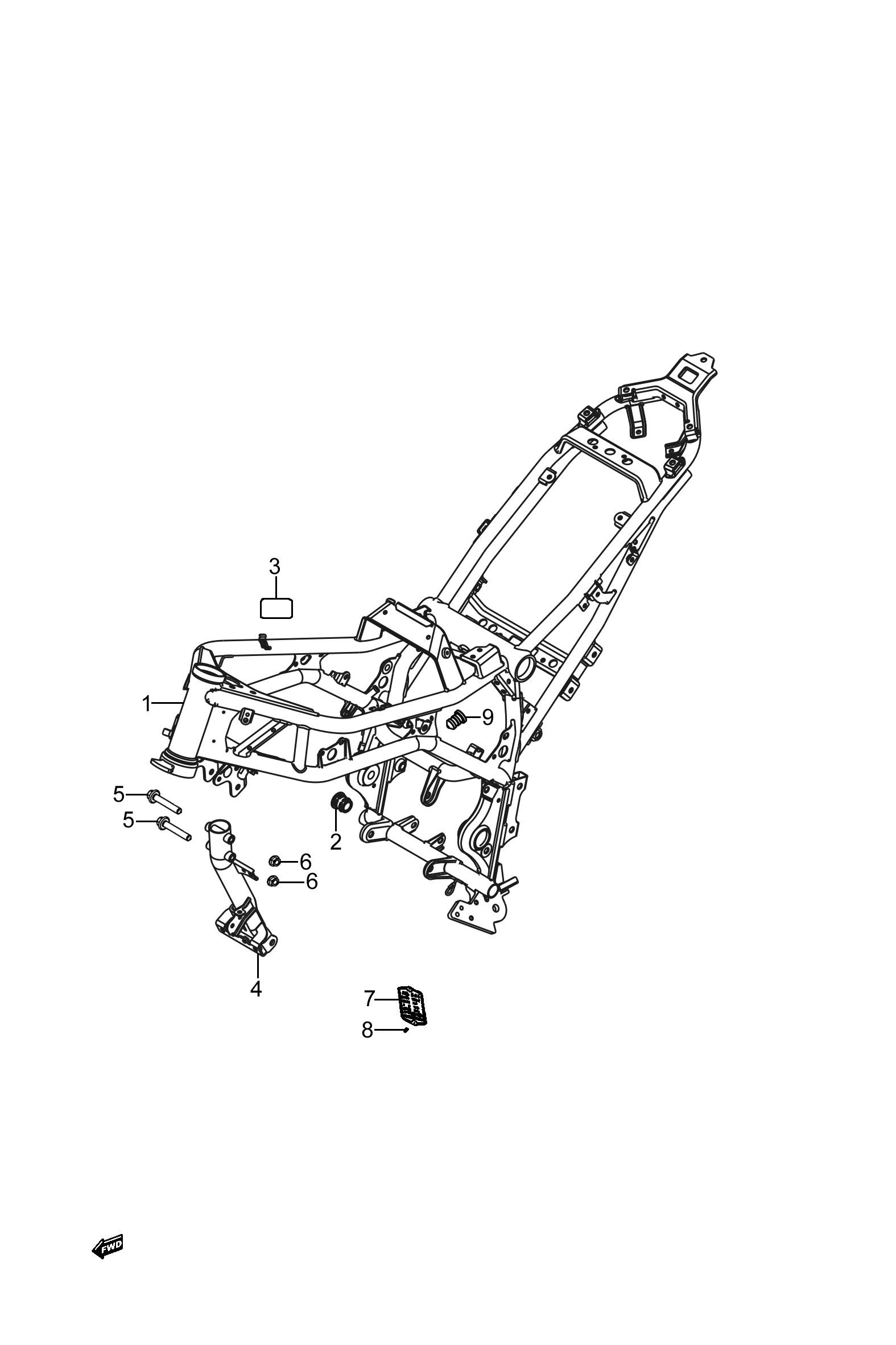 2021 豪爵 DR DR250 车架组 exploded diagram
