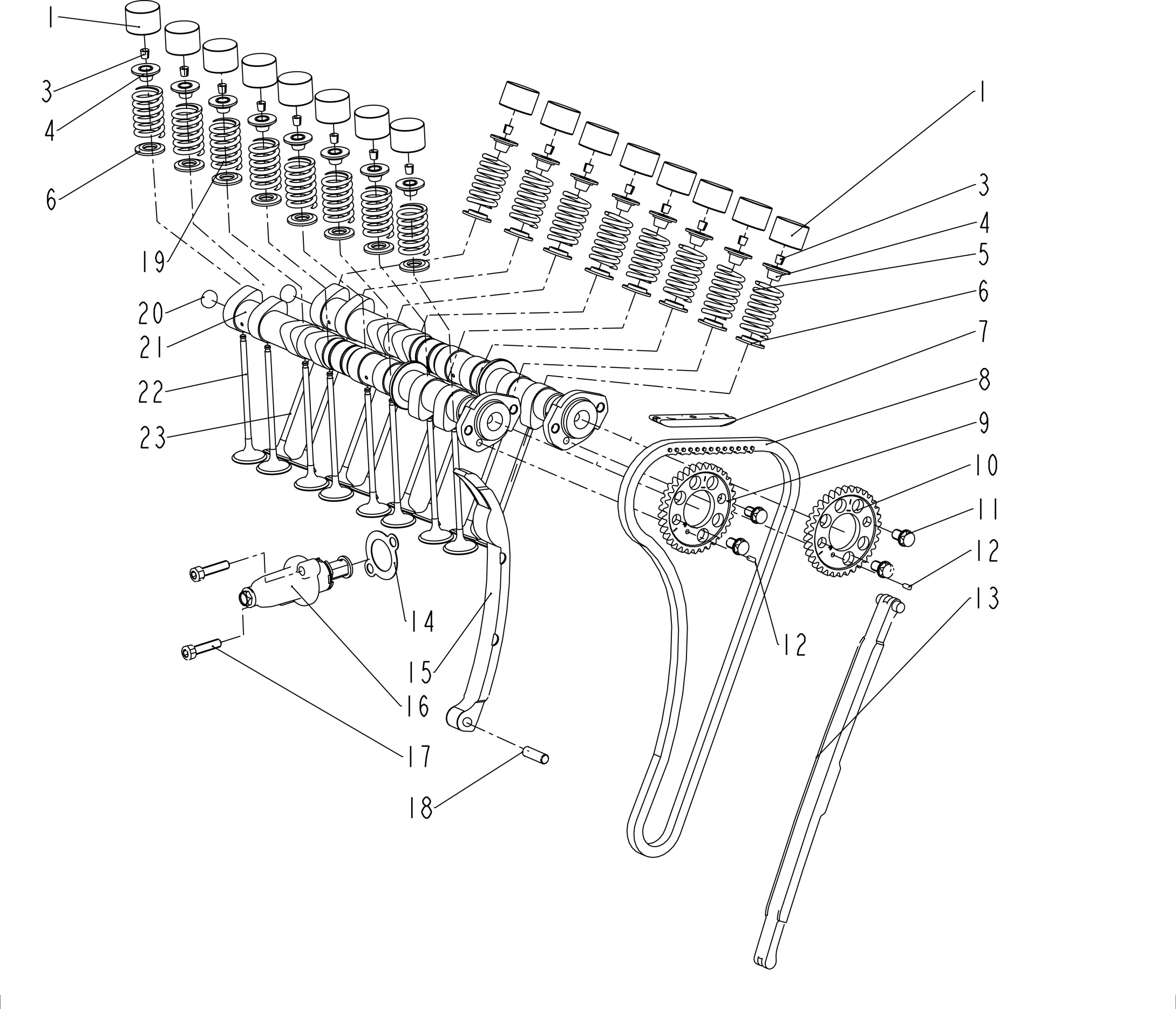 CAMSHAFT&CHAIN TENSIONER ASSY(凸轮轴链条张紧器分总成)