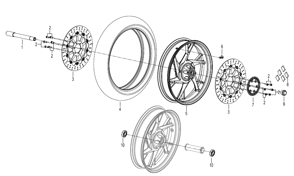 前轮总成 FRONT WHEEL ASSY.