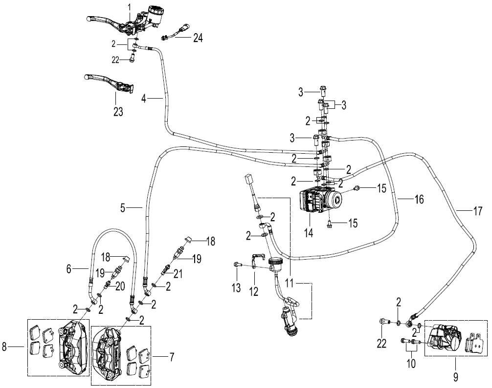 液刹总成 FRONT DISK BRAKE ASSY.
