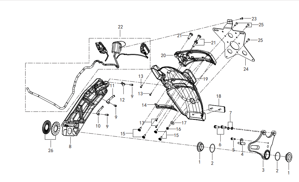 后摆臂总成II REAR SWINGING ARM ASSY.