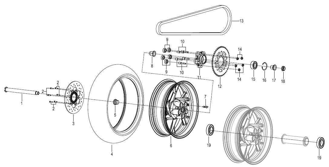 后轮总成 REAR WHEEL ASSY.