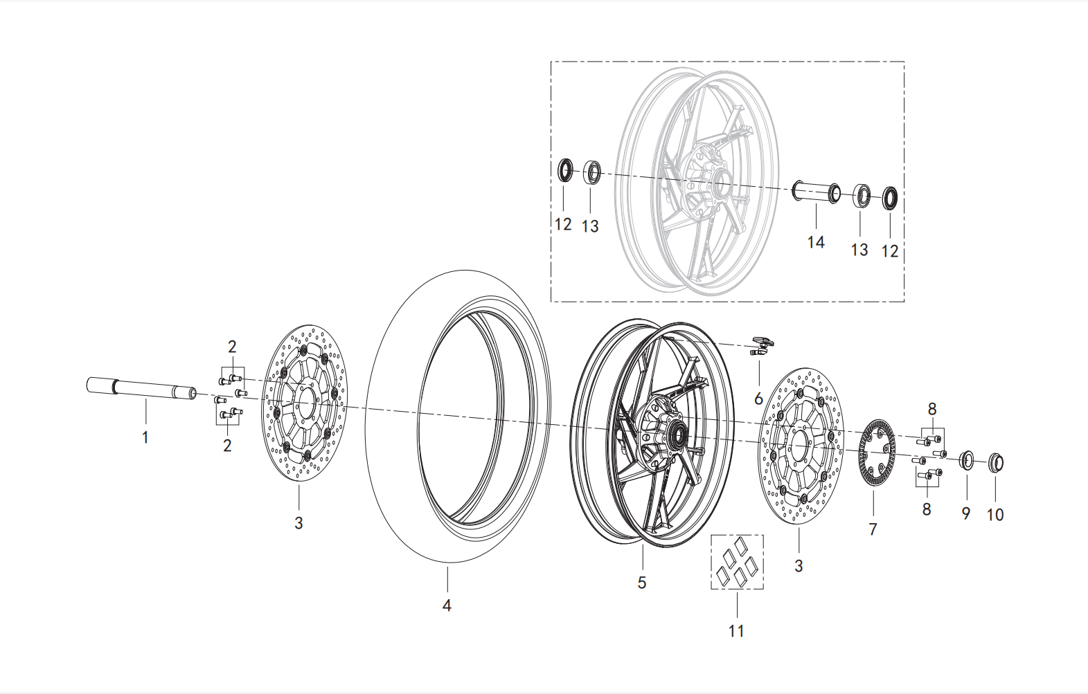 前轮总成 FRONT WHEEL ASSY.