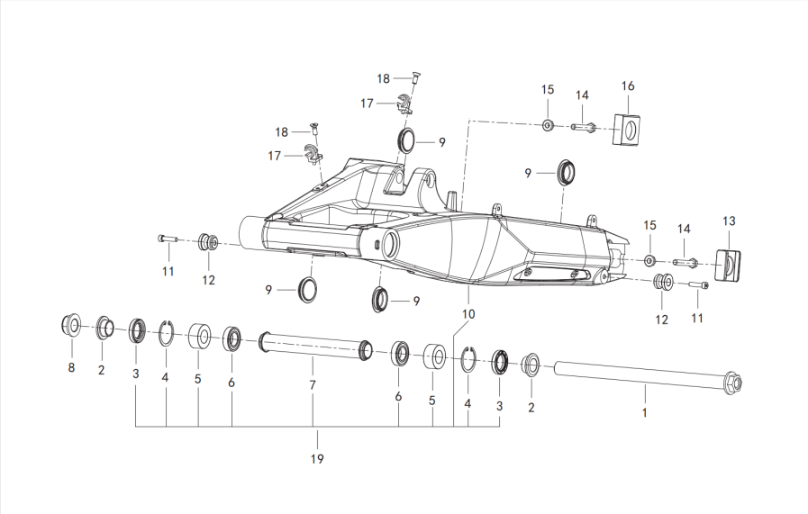 后摆臂总成Ⅰ REAR SWINGING ARM ASSY.