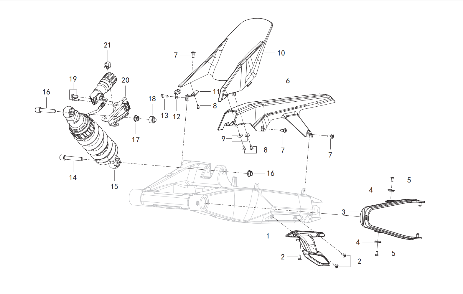 后摆臂总成Ⅱ REAR SWINGING ARM ASSY.
