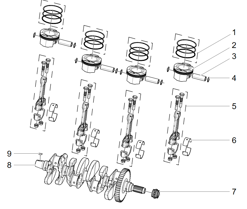 PISTON,CONNECTING ROD & CRANKSHAFT ASSY(活塞连杆曲轴分总成)