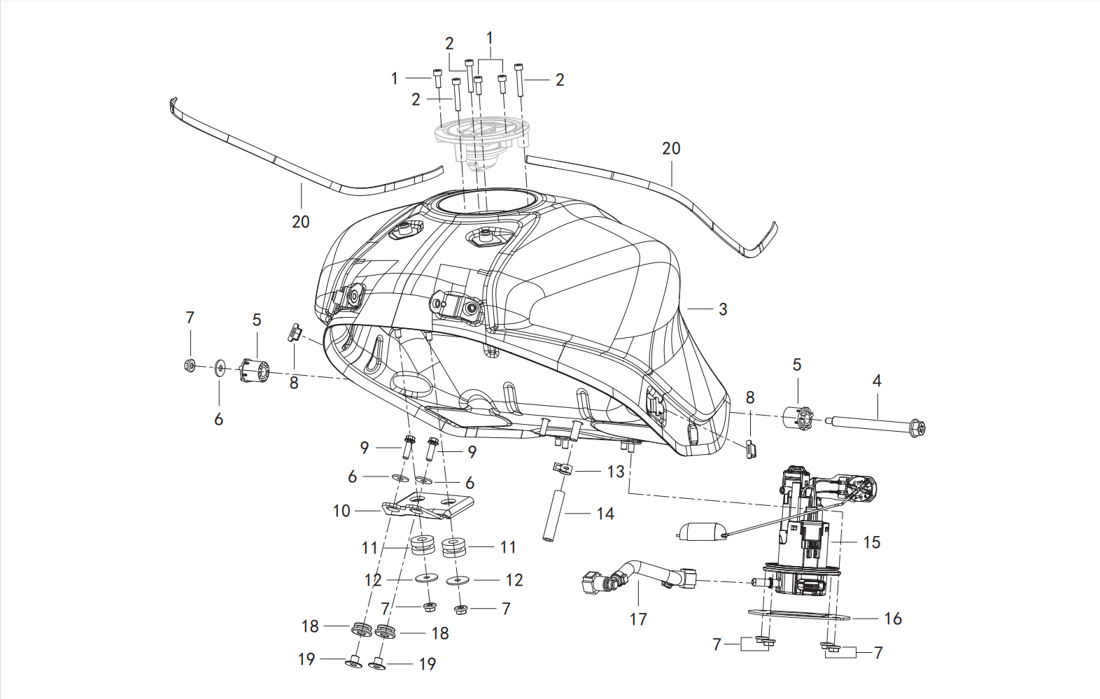油箱总成 FUEL TANK ASSY.