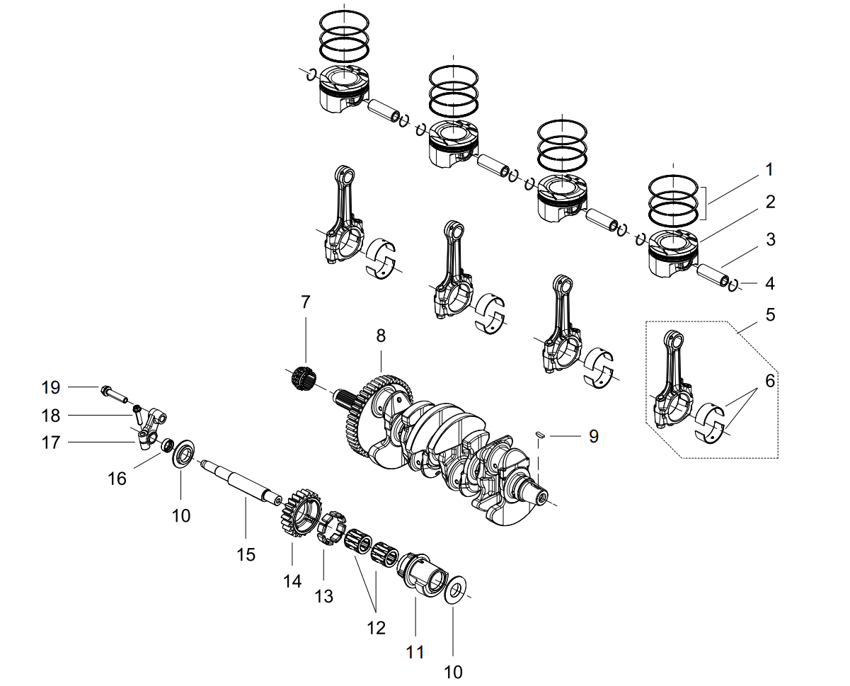 PISTON,CONNECTING ROD & CRANKSHAFT ASSY(活塞连杆曲轴分总成)