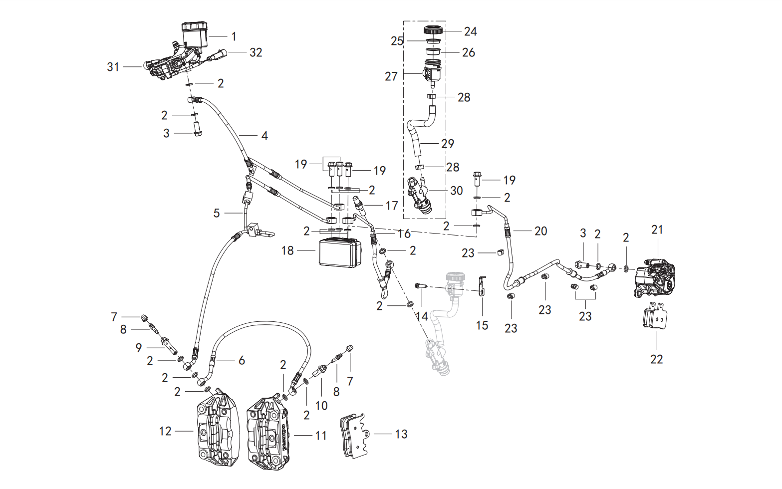 液刹总成 BRAKE ASSY.