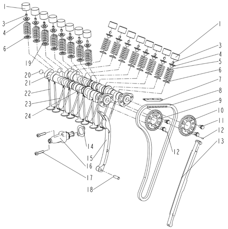 CAMSHAFT&CHAIN TENSIONER ASSY(凸轮轴链条张紧器分总成)