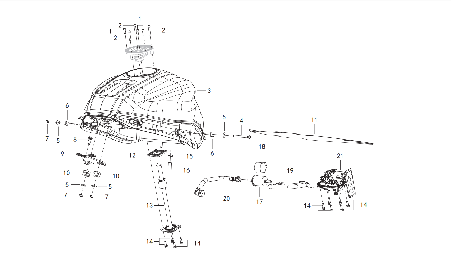 油箱总成 FUEL TANK ASSY.