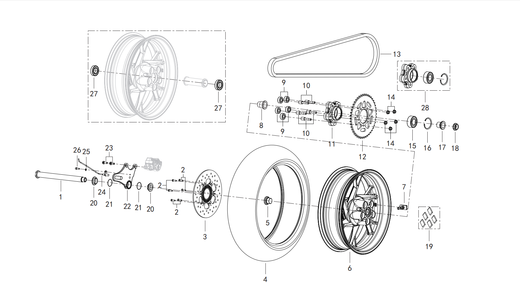 后轮总成 REAR WHEEL ASSY.