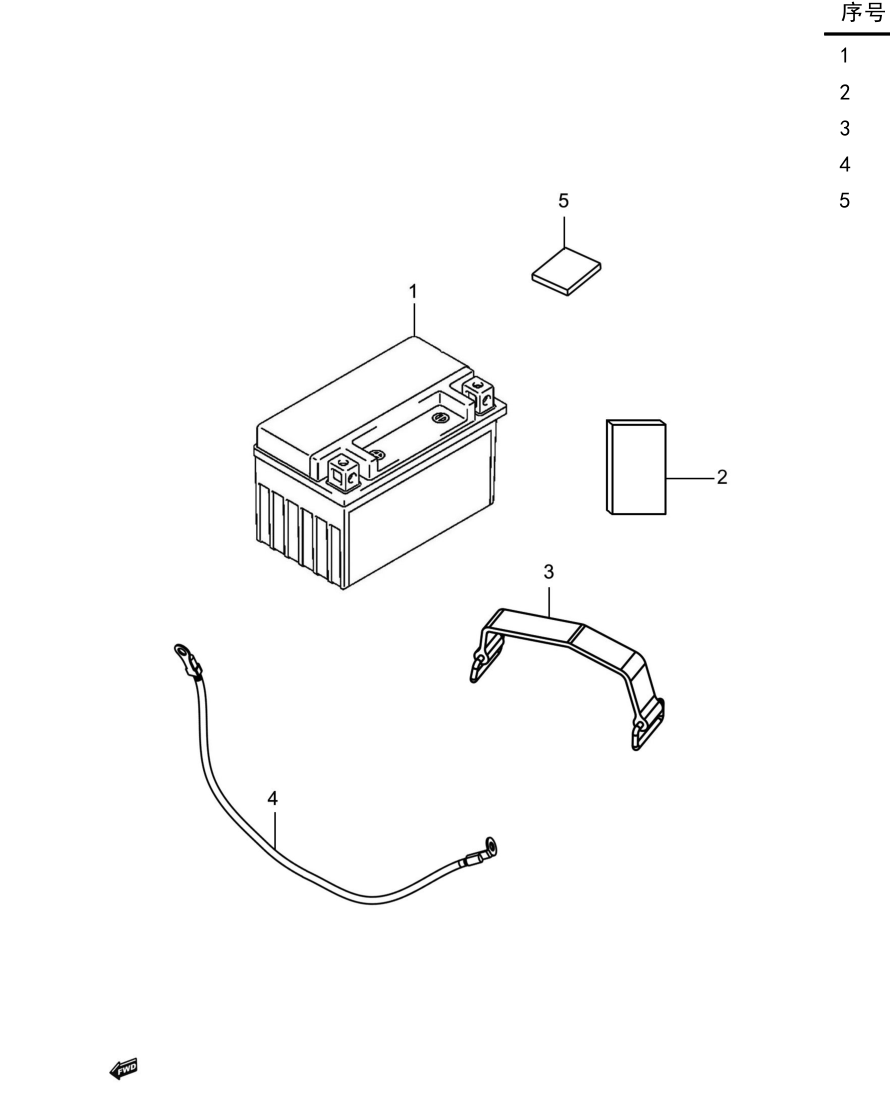 2024 豪爵 ADX ADX125 蓄电池组 exploded diagram