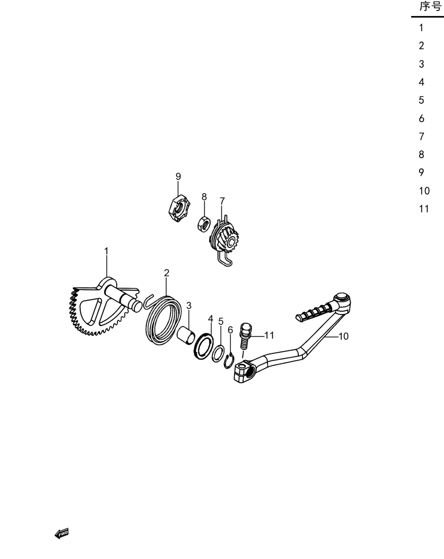 2024 豪爵 ADX ADX125 起动器组 exploded diagram