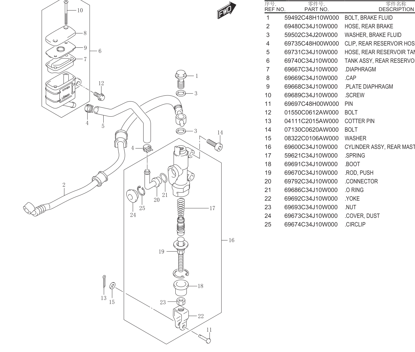 REAR MASTER CYLINDER.......... 73