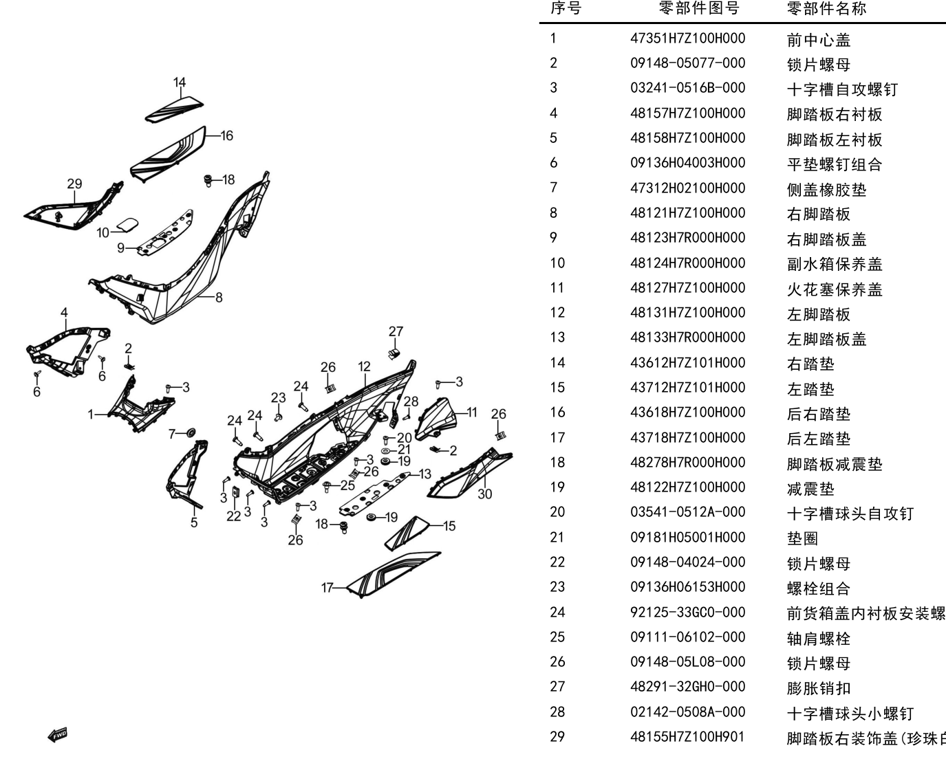 脚踏板组